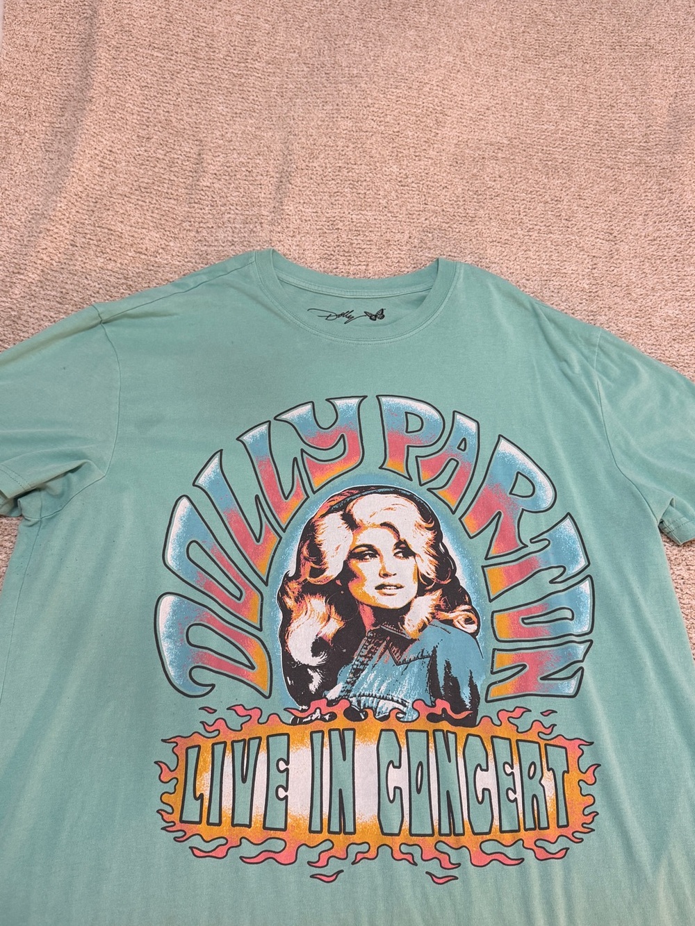 Mint Green Short Sleeve Graphic Tee - Live In Concert